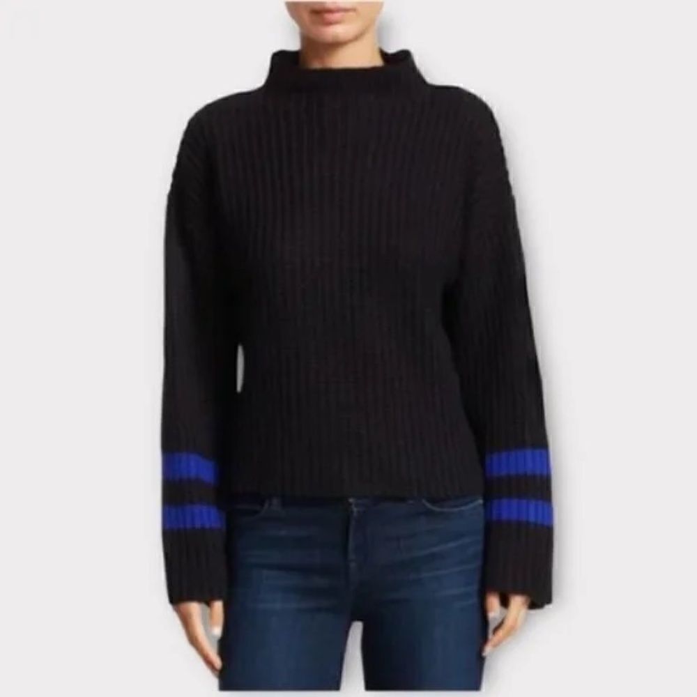 Scriptedstripecuffknitsweater